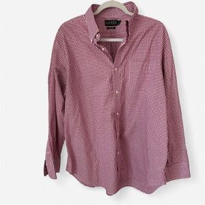 Ralph Lauren Gingham Long Sleeve Button Down Shirt in Men’s 18 Neck